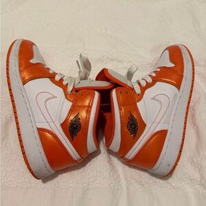 Nike Air Jordan Kids Orange and White Sneakers